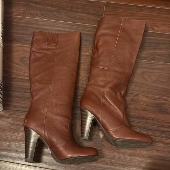 Bakers Brown Leather Knee High Boots - Picture 6 of 8